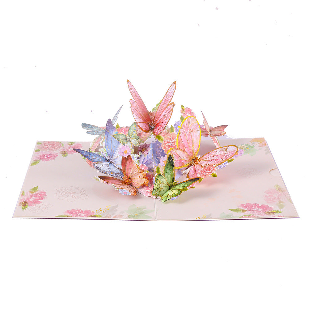 3D Romantic Butterflies Pop-Up Greeting Card