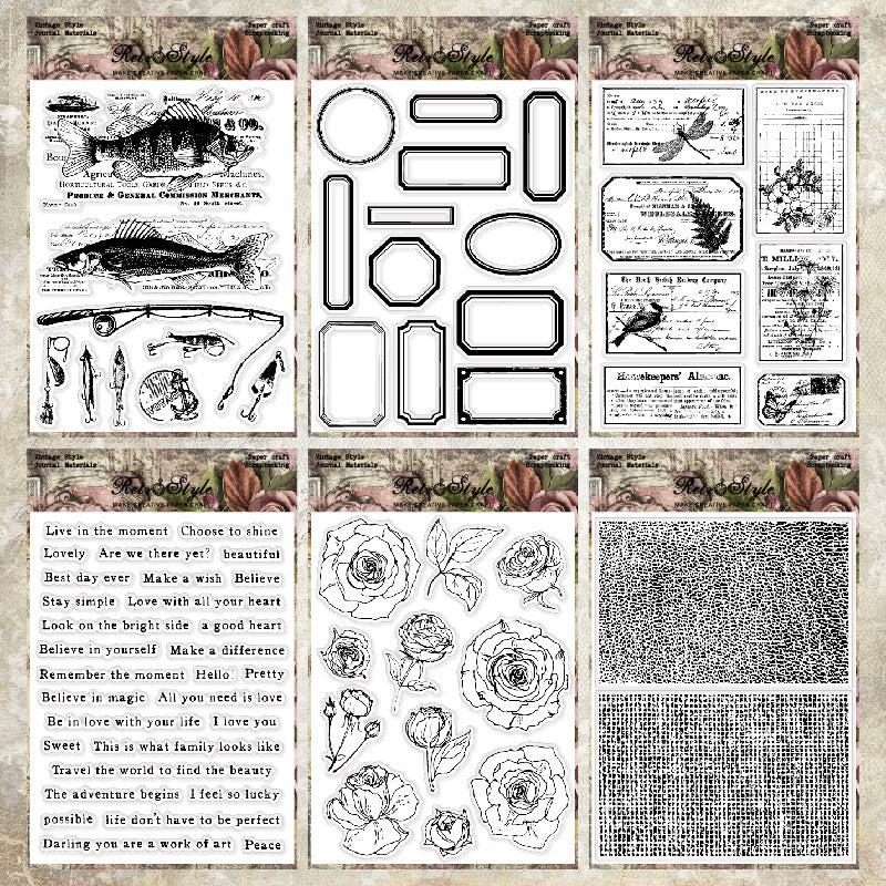 Retro Style DIY Scrapbook Clear Stamps