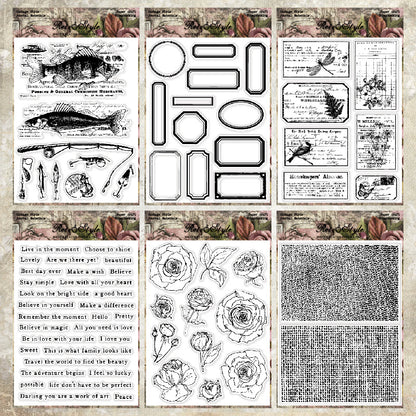 Retro Style DIY Scrapbook Clear Stamps