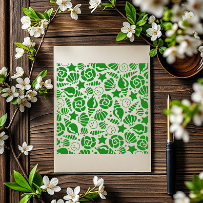 Seashell Pattern DIY Painting Hollow Stencil