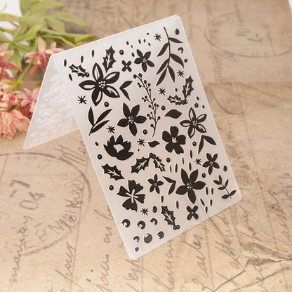 Flowers and Leaves Pattern Plastic Embossing Folder
