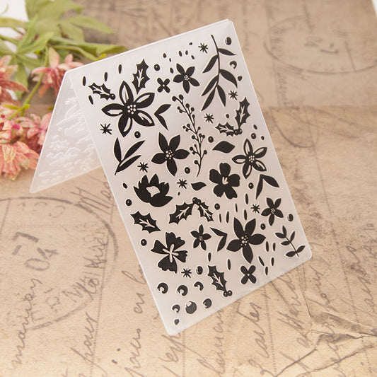 Flowers and Leaves Pattern Plastic Embossing Folder