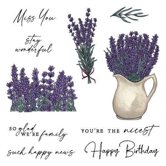 Beautiful Lavender Dies & Stamps Set