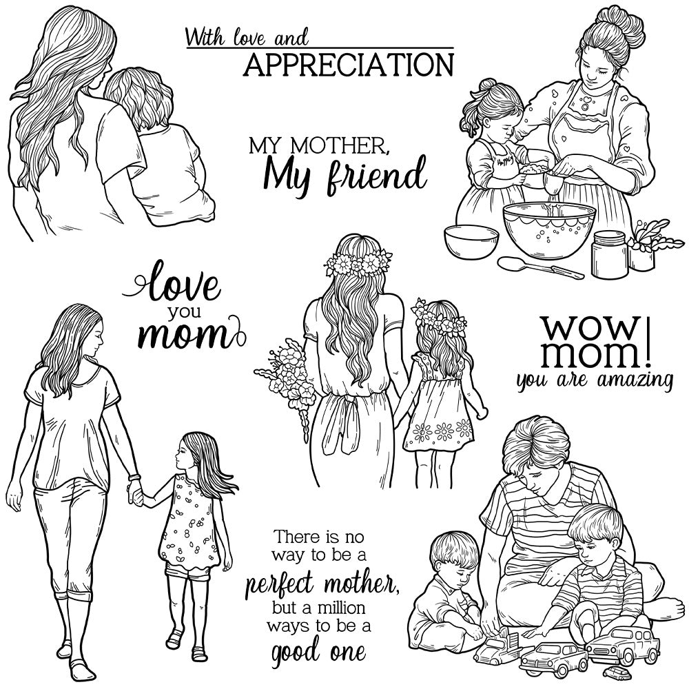 Mother's Day Theme Clear Stamps