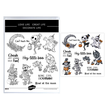 Halloween Ghost Skull Dies & Stamps Set