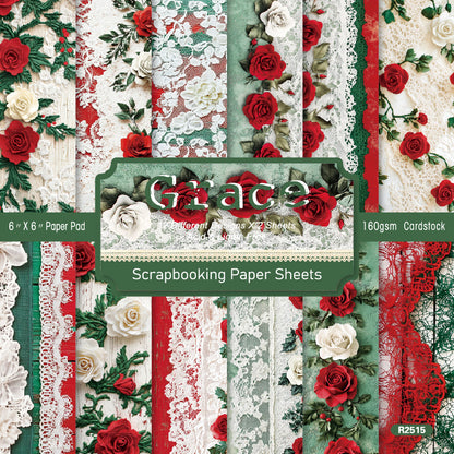 24PCS 6" Grace Scrapbook Paper & Cardstock