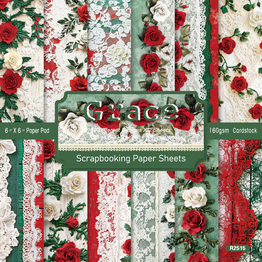 24PCS 6" Grace Scrapbook Paper & Cardstock