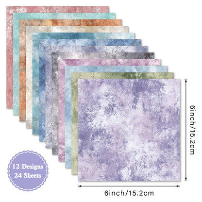 24PCS 6" Aether Scrapbook Paper & Cardstock