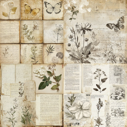 24PCS 6" Neutral Scrapbook Paper & Cardstock