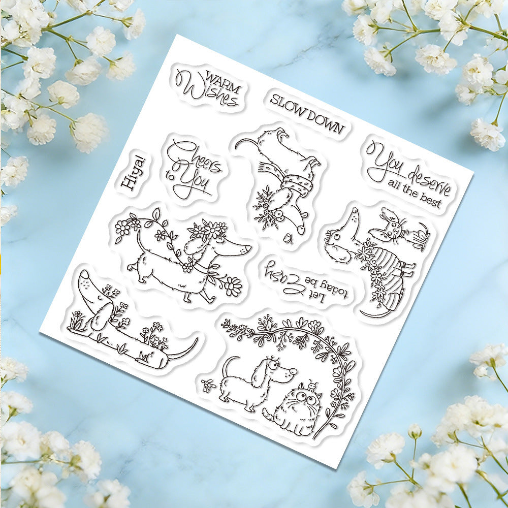Cute Dachshund Dies & Stamps Set