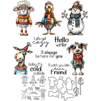 Winter Animals Dies & Stamps Set