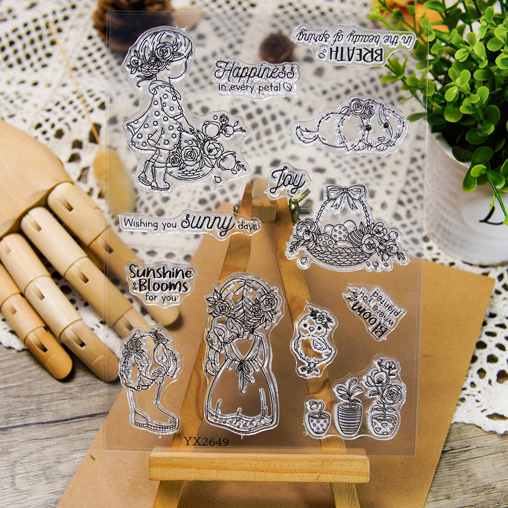 Cute Little Girl Clear Stamps
