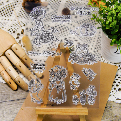 Cute Little Girl Clear Stamps