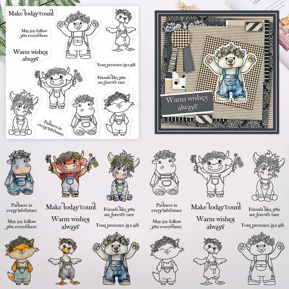 Wreath Animals Clear Stamps