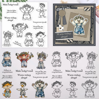 Wreath Animals Clear Stamps