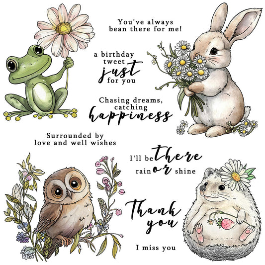 Animals and Flowers Clear Stamps