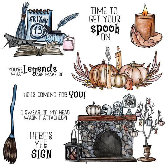 Halloween Decorations Dies & Stamps Set