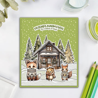 Winter Animal Tree House Dies & Stamps Set