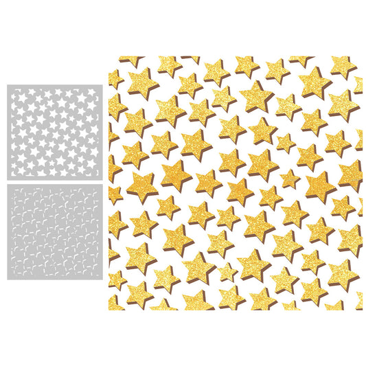 2 PCS Star Pattern DIY Painting Hollow Stencil