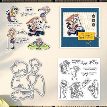 Grandma Playing Golf Dies & Stamps Set
