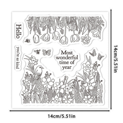 Two Groups of Flower Bushes Dies & Stamps Set