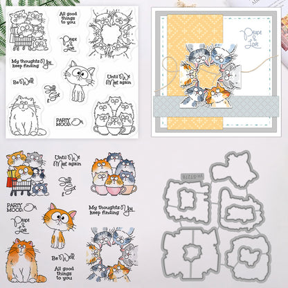Cute Kitten Dies & Stamps Set