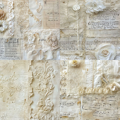 24PCS 6" Embossed Lace Scrapbook Paper & Cardstock