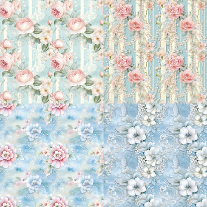 24PCS 6" Turquoise Blue Scrapbook Paper & Cardstock