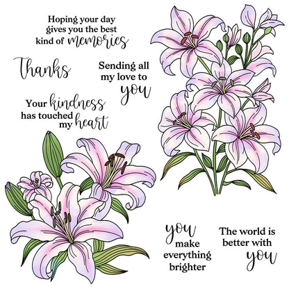 Beautiful Lily Dies & Stamps Set