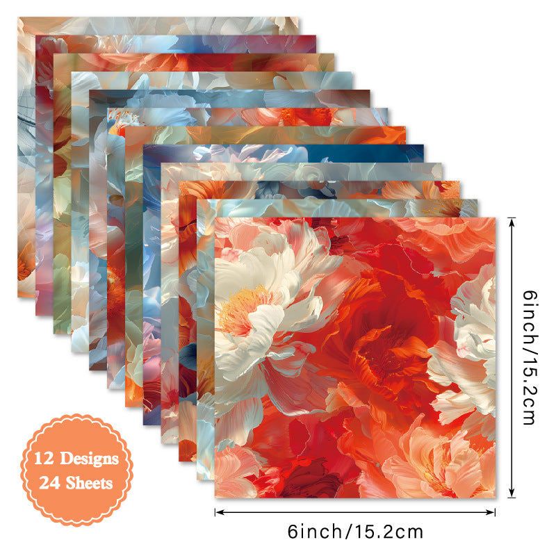 24PCS 6" Blossom Hues Scrapbook Paper & Cardstock