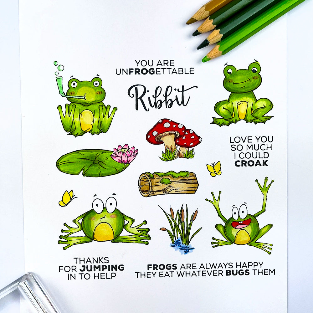 Cute Frog Dies & Stamps Set