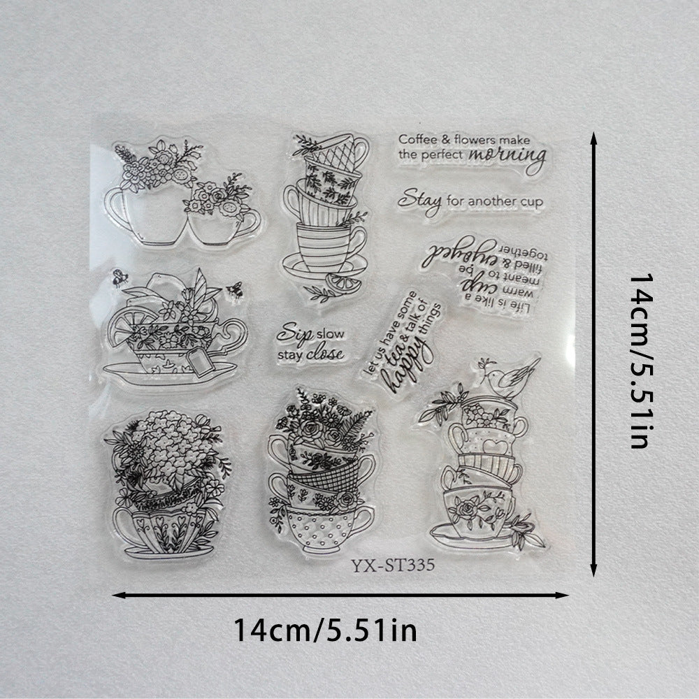 Tea Cup Coffee Cup Clear Stamps