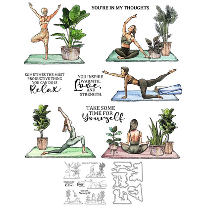 Women's Exercise Yoga Dies & Stamps Set