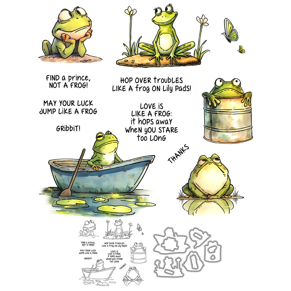 Humorous Frog Dies & Stamps Set