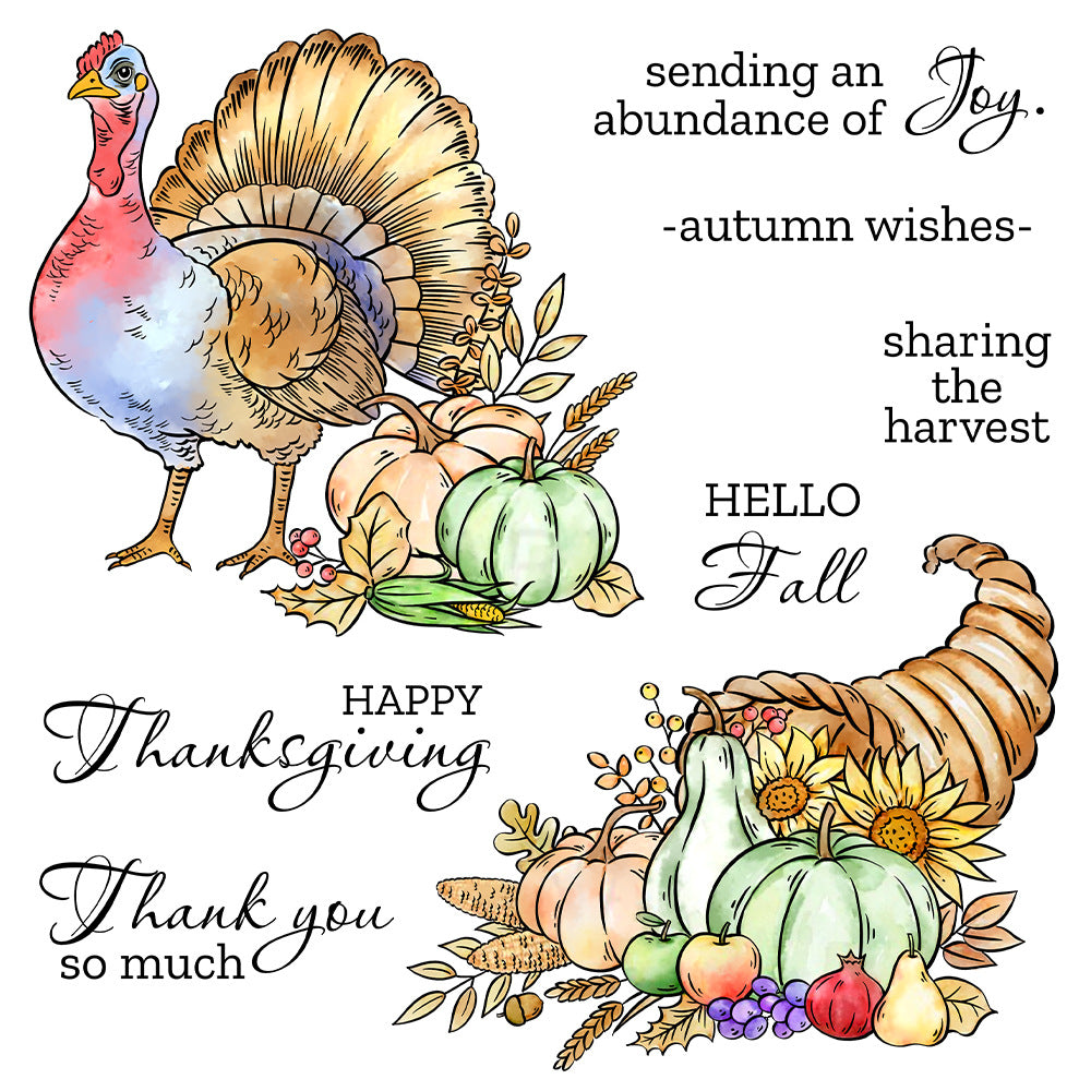 Pumpkin Turkey Clear Stamps