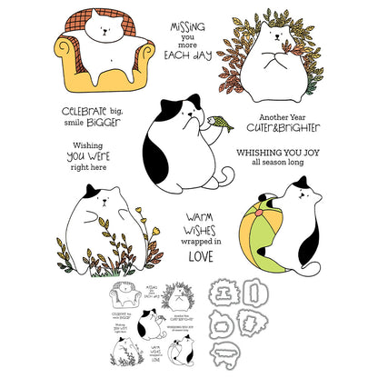 Cute Fat Cat Dies & Stamps Set