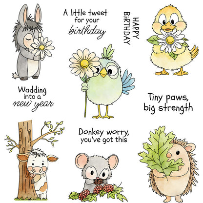 Six Adorable Animals Clear Stamps