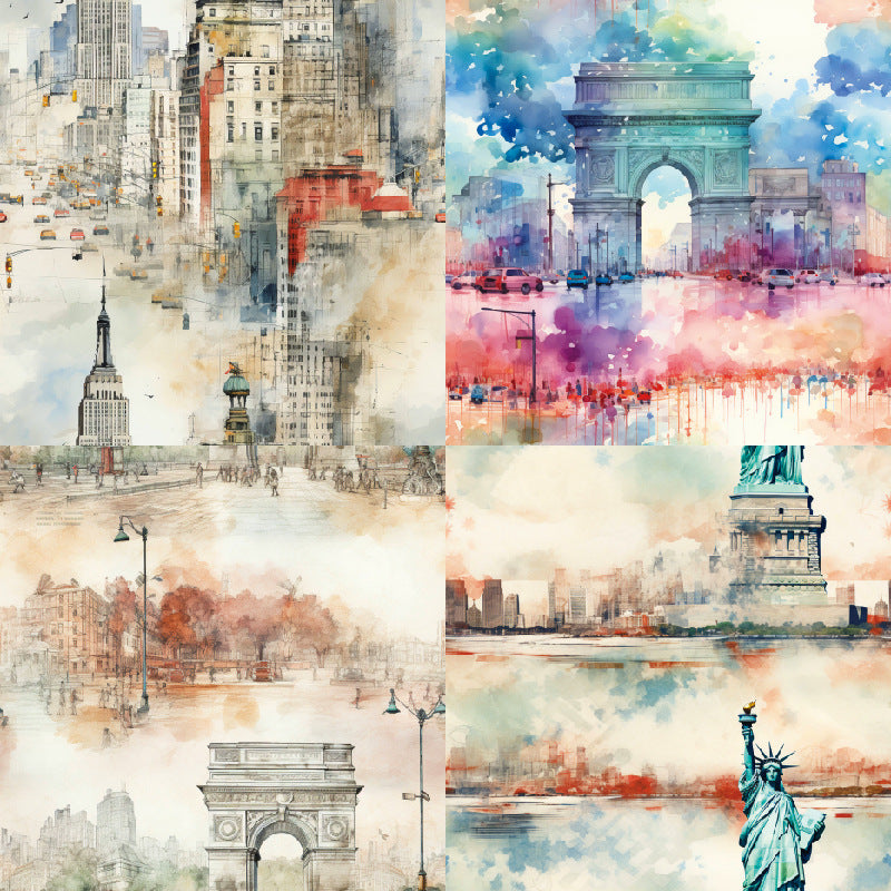 24PCS 6" Skyline Scrapbook Paper & Cardstock