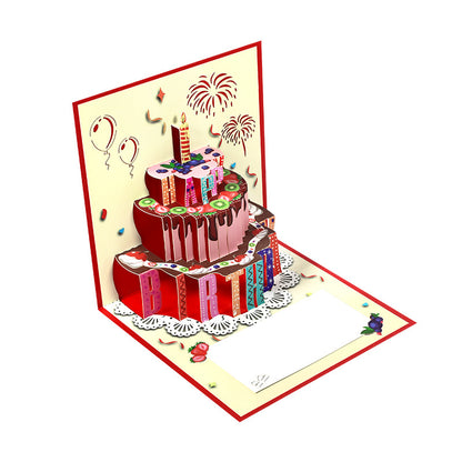 3D Creative Birthday Cake Pop-Up Greeting Card