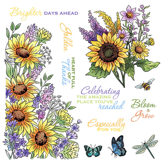 Sunflower Insects Dies & Stamps Set