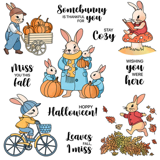 Rabbit's Autumn Dies & Stamps Set