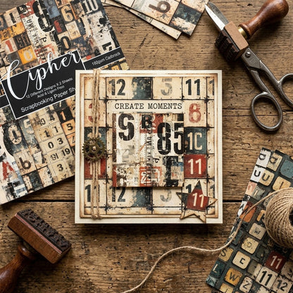 24PCS 6" Cipher Scrapbook Paper & Cardstock
