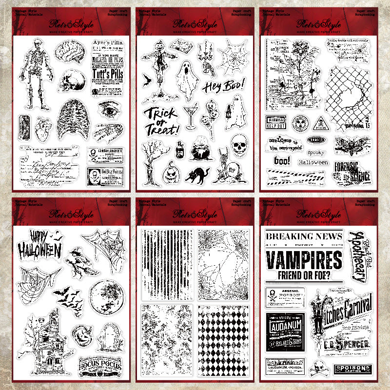 Halloween Theme DIY Decorative Journal Clear Stamps