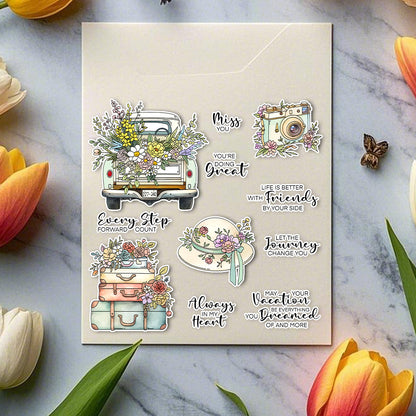 Flowers and Travel Clear Stamps