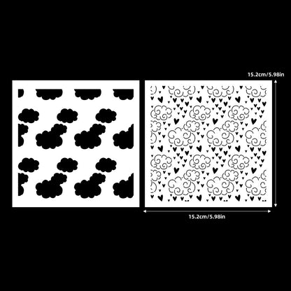 2 PCS Cloud Heart Pattern DIY Painting Hollow Stencil