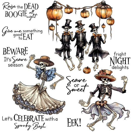 Halloween Skeleton Dies & Stamps Set