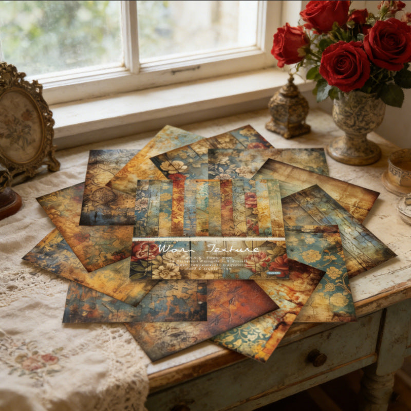 24PCS 6" Worn Texture Scrapbook Paper & Cardstock