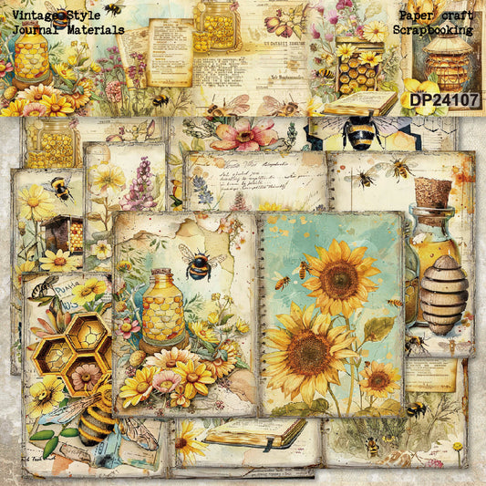 A5 Vintage Honey Bees Journal Scrapbook Paper