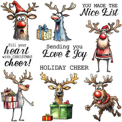 Christmas Deers Dies & Stamps Set