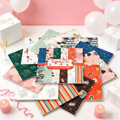 24PCS 6" Spark Scrapbook Paper & Cardstock
